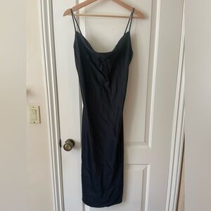 Carbon 38 cowl neck silk dress